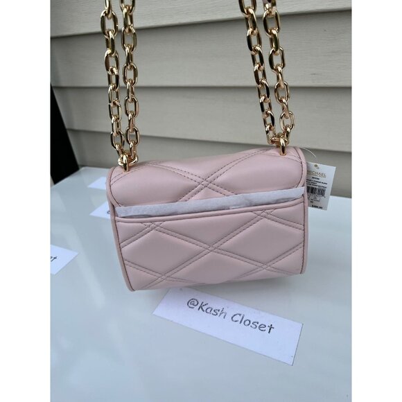 Michael Kors Crossbody Serena Small Flap Shoulder Bag Purse Powder Blush - Picture 11 of 11